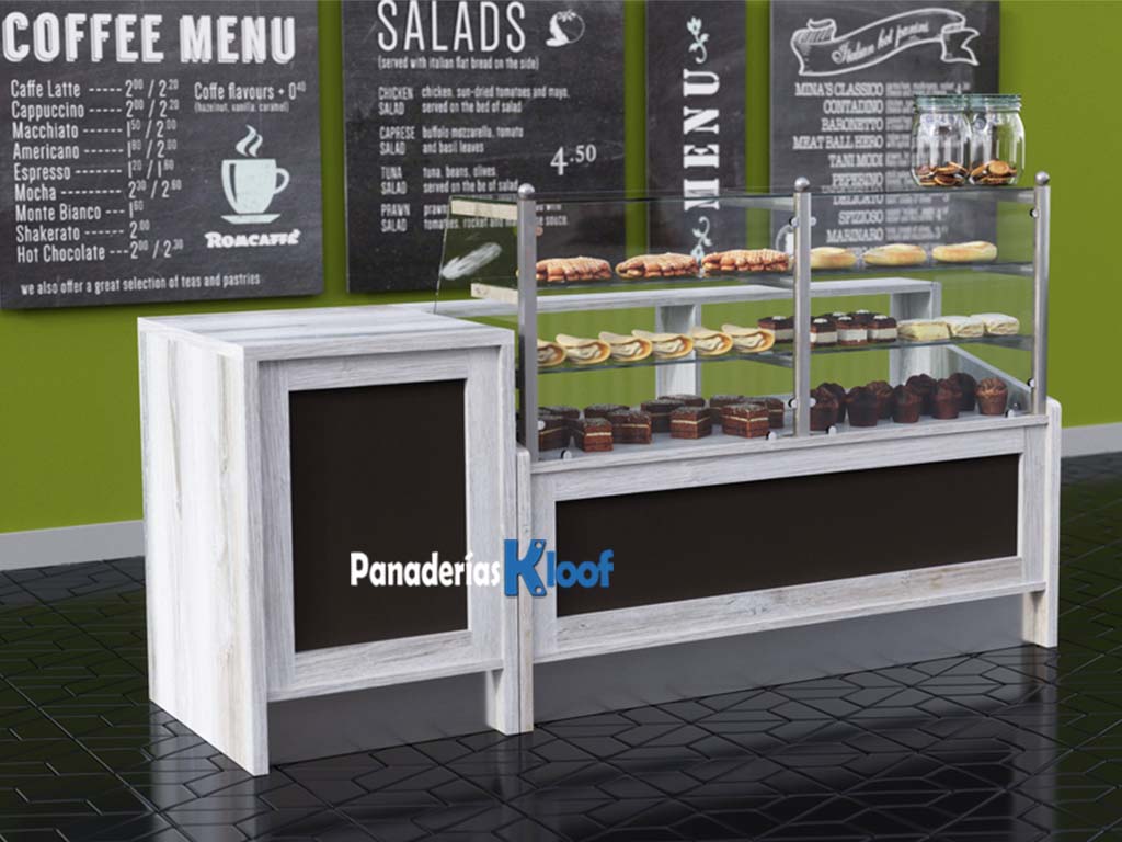 Mostrador vitrina neutra para panadería y bollería